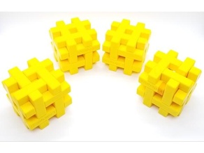 octothorpe puzzles 1 2 3 & 4 3d puzzle interlocking 3d print model - Mito3D