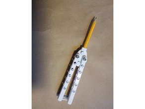 butterfly-pen balisong butterfly knife creative ender 3 fidget toy fun pen pencil holder school skrew toys 3d print model - Mito3D