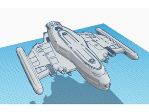 federação batedor classe lutador 2 estrangeiro nave espacial rpg suporte sci fi Ciência ficção scifi naves espaciais estelar jornada Estrelas Estrela caminhada tng 3d print model - Mito3D