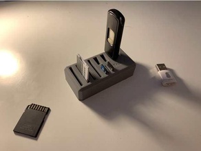 sd carte USB quai titulaire soutien abs micro petg pla 3d print model - Mito3D