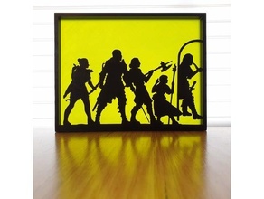 dungeons dragons silhouette art artwork dd dnd easy gift support supports 3d print model - Mito3D