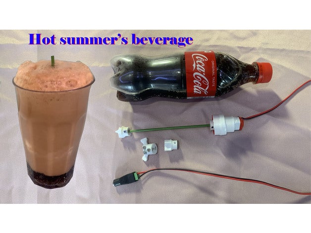 hot summer beverage simple juice mixer bottle mini dc motor 3d printer 3D print model - Mito3D
