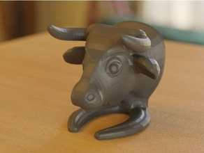 bull head statue stand 3d print model - Mito3D