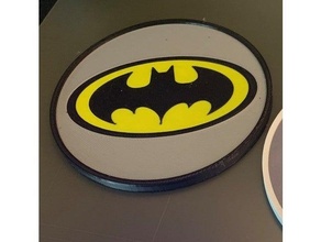 multimaterial batman logo coaster 3d print model - Mito3D