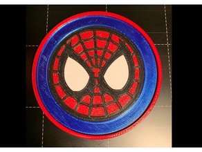 multimaterial spiderman logo coaster marvel 3d print model - Mito3D