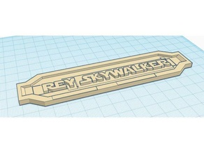 rey skywalker nameplate lightsaber base 3d print model - Mito3D