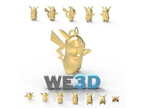 Pikaçu pokemon kolye döküm cazibe altın model we3duk 3d print model - Mito3D
