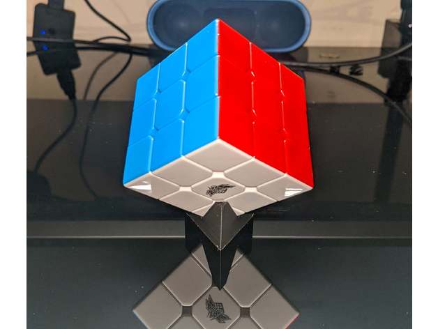 sencillo volantes rubik's cubo soporte rubik estante 3D print model - Mito3D