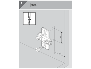 blum clip hinge mount plate jig 3d print model - Mito3D