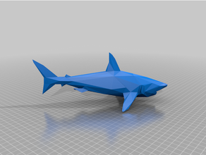 poly great white shark 3d print model - Mito3D