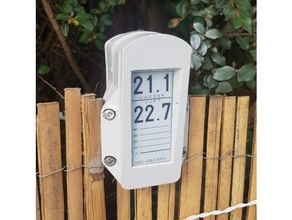 e-ink display thermometer outdoor logger housing 3d print model - Mito3D