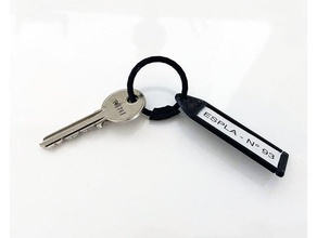 porte clef complet billet Achevée clés étiquette bague titulaire soutien clefs 3d print model - Mito3D