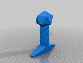 dice dagger sword tube hilt d20 shape pommel 3d print model - Mito3D