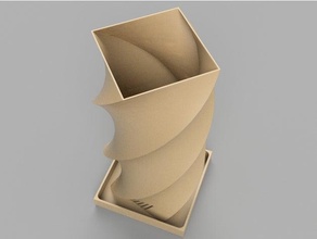 tall twist planter flower pot plant spiral vase 3d print model - Mito3D