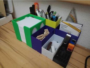 desk organizer pen holder usb sd card paper 3d print model - Mito3D