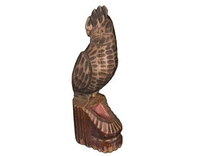 escanear madera tallado pájaro 3dscan artec ms León estatua 3d print model - Mito3D
