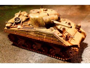 Wodden doğaçlama zırh 20mm m4a2 pto Sherman savaş oyunları 3d print model - Mito3D