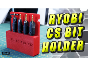 case ryobi 5 piece countersink set embedded magnet drill bit holder 3d print model - Mito3D
