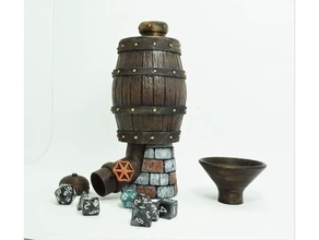 barrel dice tower beer dicetower tray dnd miniature tiles 3d print model - Mito3D
