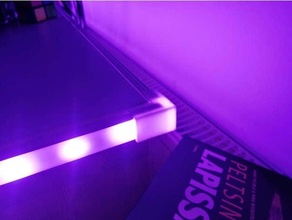 LED tira canal esquina soporte montar 3d print model - Mito3D