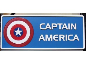 capitán America plato lección 5 Placa nombre 3d print model - Mito3D
