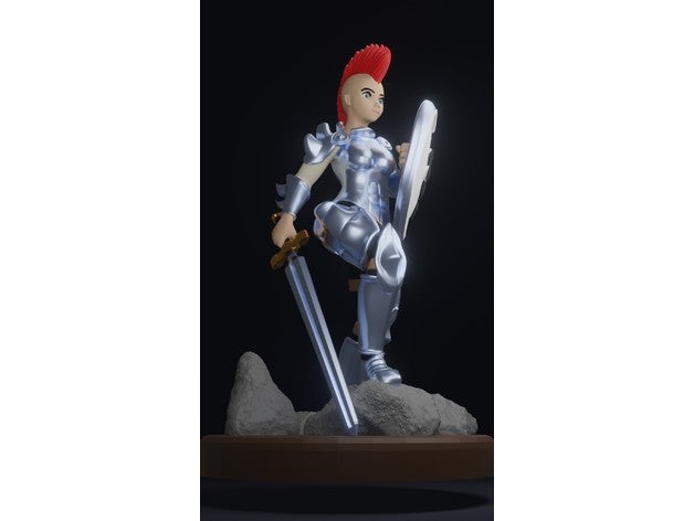 cavaliere femmina umano dnd mini miniatura puntello 3D print model - Mito3D