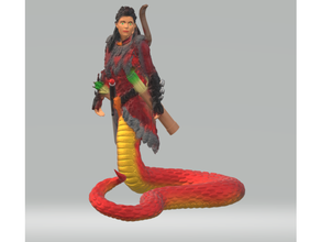 snakewoman huntress dungeons dragons 3d print model - Mito3D