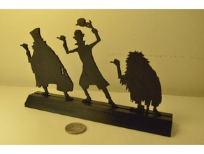hitchhiking ghosts silhouette stand disney disneyland haunted mansion 3d print model - Mito3D