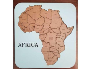 África mapa enigma corte laser 3d print model - Mito3D
