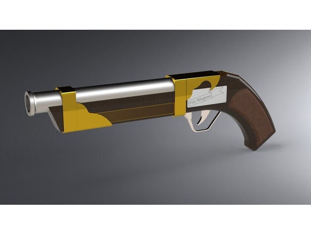 flintlock pistol antique gun vox weapon 3D print model - Mito3D