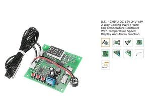 zhiyu dc 2 cooling pwn 4 wire fan temp controller box button enclosure switch 3d print model - Mito3D
