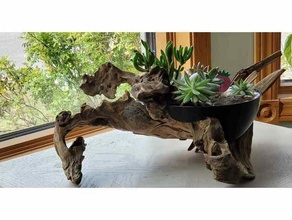 driftwood planter 3d print model - Mito3D