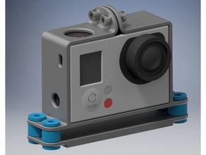 gopro hero 3 & 4 anti vibration mount fpv camera 3d print model - Mito3D