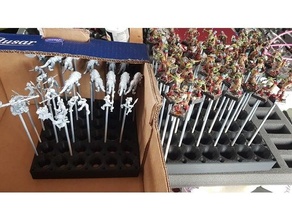 miniature painting stand skewers model 3d print model - Mito3D
