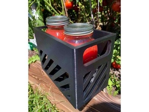 mason jar carrier basket garden gardening holder long print prusa i3 mk3s 3d print model - Mito3D