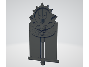 iron warriors infantry banner horus heresy space marine warhammer 40k 3d print model - Mito3D