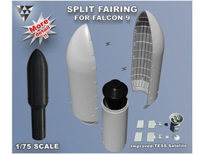 falcon 9 fairing upgrade anthony williams ants africa payload replica rocket model space spacex travel tesla roadster tess satelite 3d print model - Mito3D