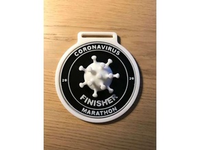 covid19 marathon medal remix 3d print model - Mito3D