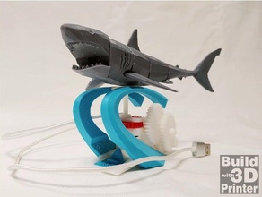 motorized shark animal automata automatic automaton fish mechanical toy robot robotshark sea sharktoy swimming 3d print model - Mito3D