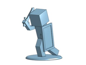 steve figura figure Minecraft statua spada 3d print model - Mito3D