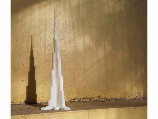 burj khalifa bâtiment Dubai échelle gratte ciel 3D print model - Mito3D