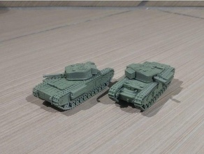 churchill & howitzer easy print 3d print model - Mito3D