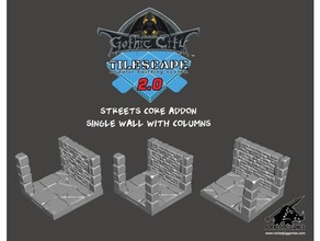 tilescape gothic city addon street wall columns 3d print model - Mito3D