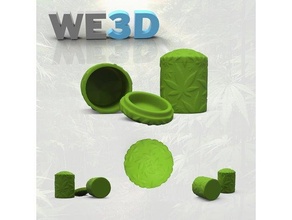 weed container - small tub box cannabis ganja marijuana stash thc we3duk 3d print model - Mito3D