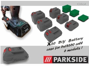 park tarafı x20 pil durum kılıf 20v 3d print model - Mito3D