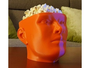 binge watcher's popcorn bowl chips crisps film head marathon movie nachos tv series 3d print model - Mito3D
