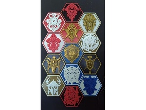 warcraft hex mural alliance races crest ally race wall mount worldofwarcraft wow wowclassic 3d print model - Mito3D