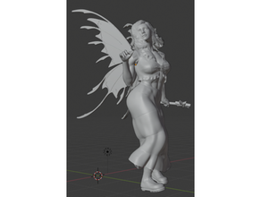 Fée femelle mage baguette magique donjons dragons 3d print model - Mito3D