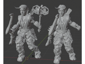 satyr archer nature mace dungeons dragons 3d print model - Mito3D