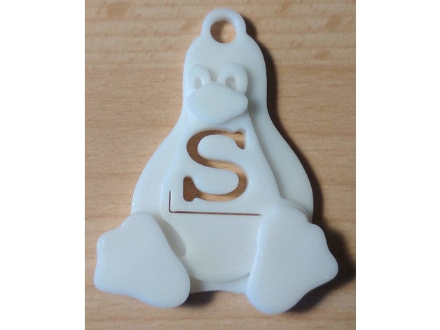 linux slackware chaveiro 3D print model - Mito3D